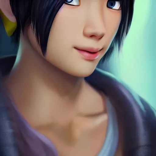 Image similar to highly detailed close up portrait of Toph Bei Fong, studio lightning, bright colors, intricate, masterpiece, photorealistic, hiperrealistic, sharp focus, high contrast, Artstation HQ, DeviantArt trending, 4k UHD, Unreal Engine 5