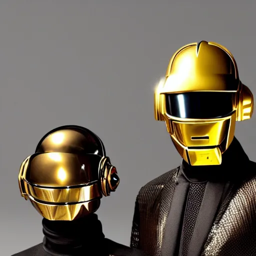 Prompt: daft punk in medieval age, photorealistic, good lighting, portrait shot