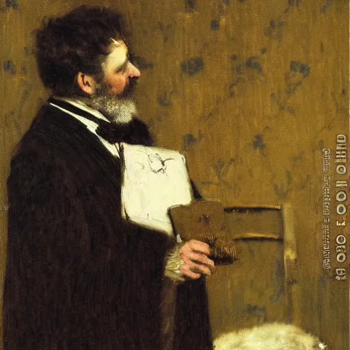 Prompt: the collector by alfred stevens