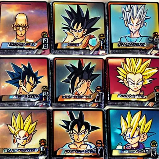 Image similar to yu-gi-oh trading cards with dragonball z characters