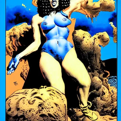 Image similar to blue skunk by richard corben style