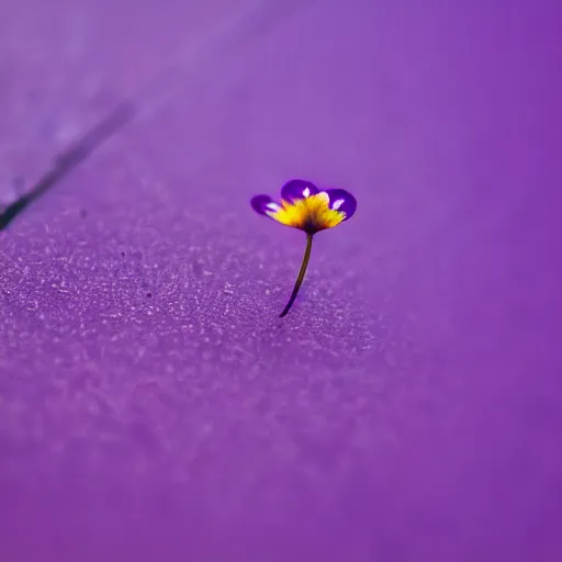 Image similar to closeup photo of 1 lone purple petal flying above a city, aerial view, shallow depth of field, cinematic, 8 0 mm, f 1. 8