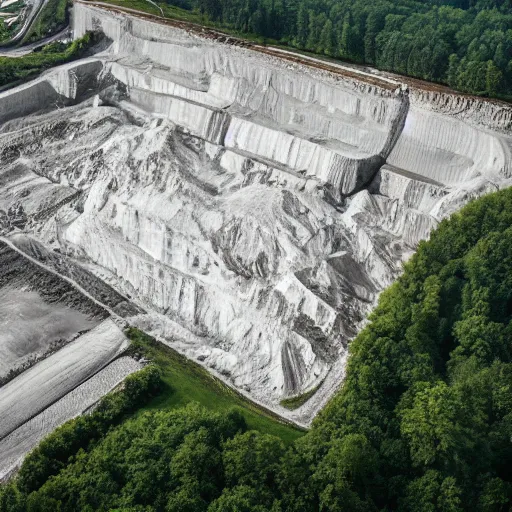 Prompt: a photograph of the limestone quarry in gronhogen, oland, sweden