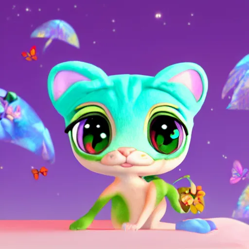 Prompt: 3d_Littlest_Pet_Shop_furry beings_Spring_theme_nature_sparkling_master_painter_and_art_style_of_Noel_Coypel