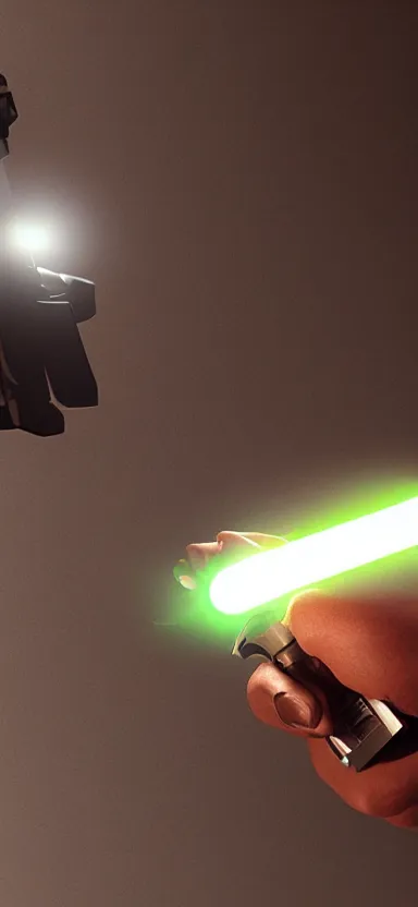 Prompt: “ hand in glove holding laser gun from the side, cinematic, digital art, unreal engine 5 render, award winning ”