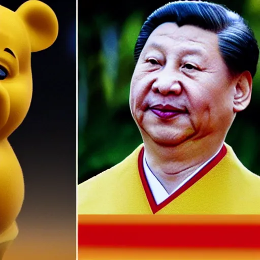 Prompt: The face of Xi Jinping looks like the face of Winnie the Pooh, cartoon