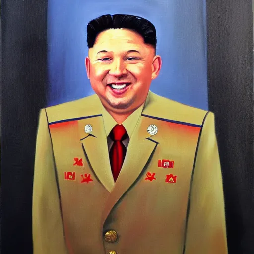 Prompt: oil painting of Ron Desantis in the style of a North Korean portrait