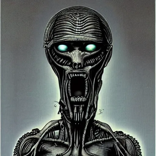 Image similar to H.R.Giger Putin Abomination