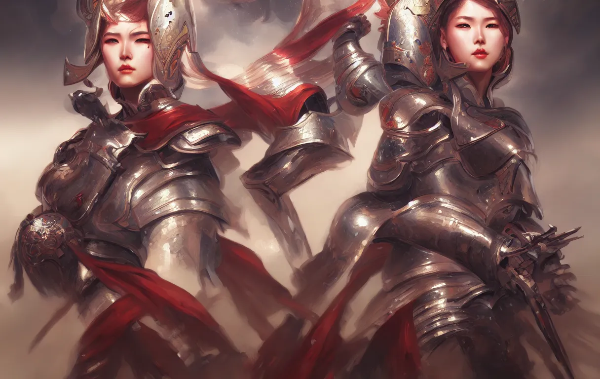 Prompt: portrait hero action pose of futuristic female knights of zodiac, chinese dragon concept art, highly detailed, digital painting, artstation, sharp focus, illustration, art by tan zi and ayanamikodon and alphonse mucha and wlop