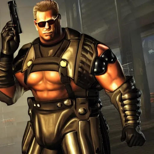 Prompt: duke nukem as a character in the game deus ex