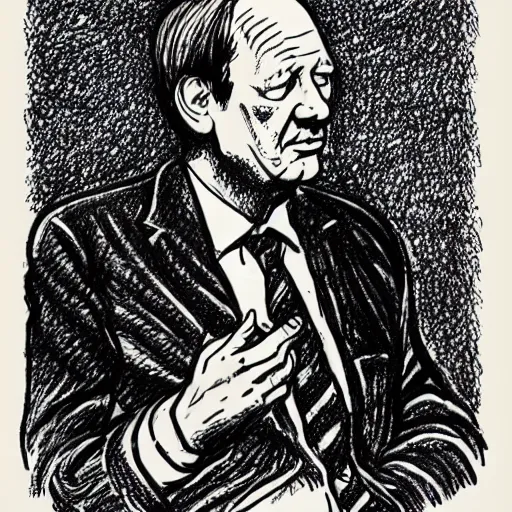 Prompt: a drawing of arbejdet werner herzog by robert crumb