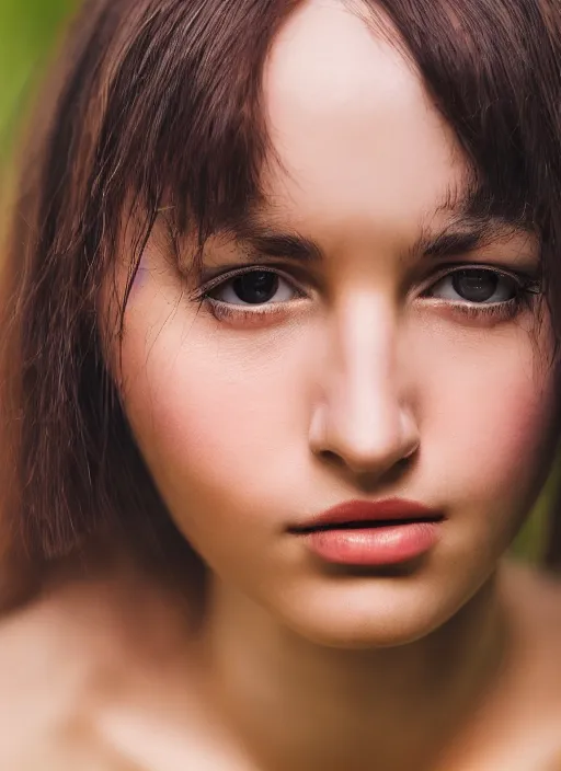 Prompt: portrait of a very beautiful!!!! woman! symmetric face, petzval lens art photography. sharp eyes