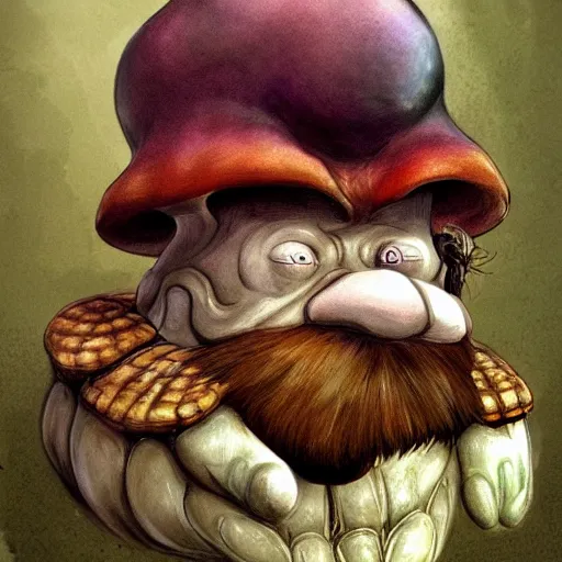 Image similar to mushroom troll fantasy concept art depardieu