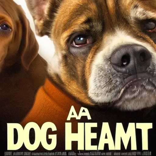 Image similar to a movie poster about a dog that can communicate with humans