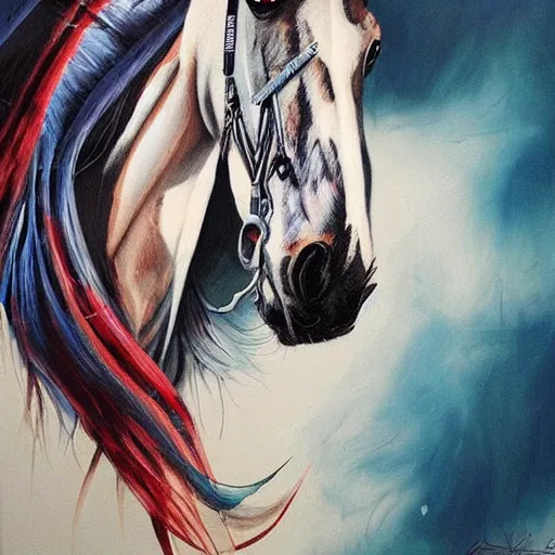 Image similar to beautiful horse by sandra chevrier, artstation, hd