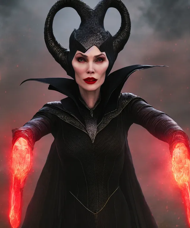 Prompt: scarlet witch as maleficent, nostalgia, very detailed texture, realistic shaded lighting, studio quality, digital art, dynamic background, unreal engine 5 rendered, octane rendered, pinnacle studio, naturel, trending on artstation, art style by nixeu and ian sprigger