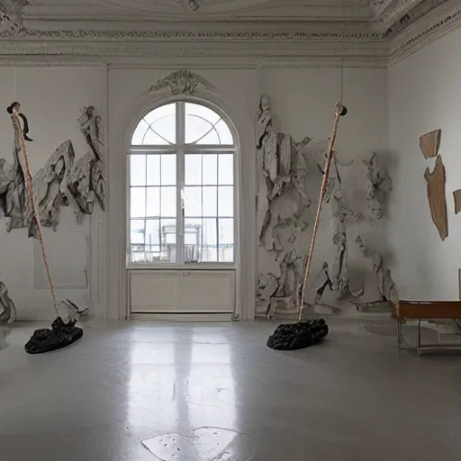 Prompt: room of sculpture by camille henrot