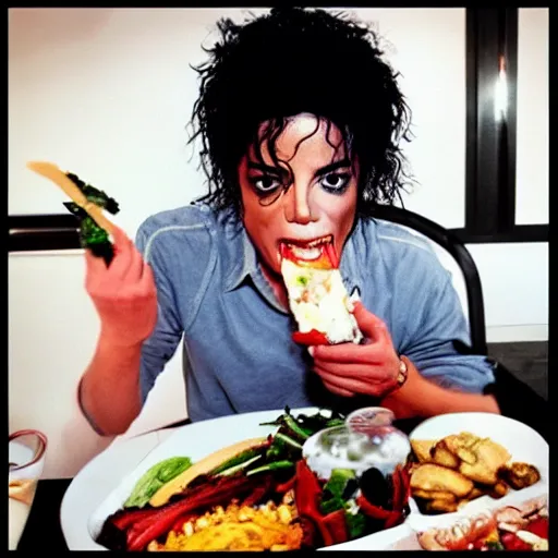 Image similar to michael jackson mukbang