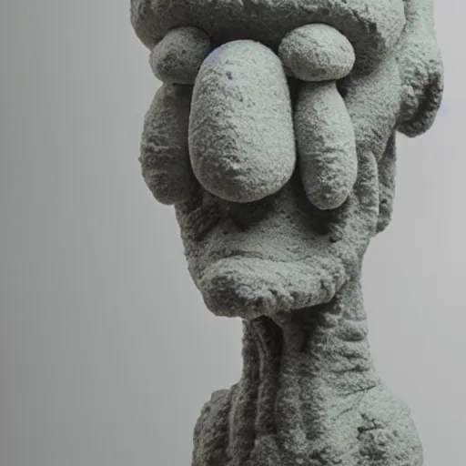 Prompt: squidward as sculpture by Jesse Berlin