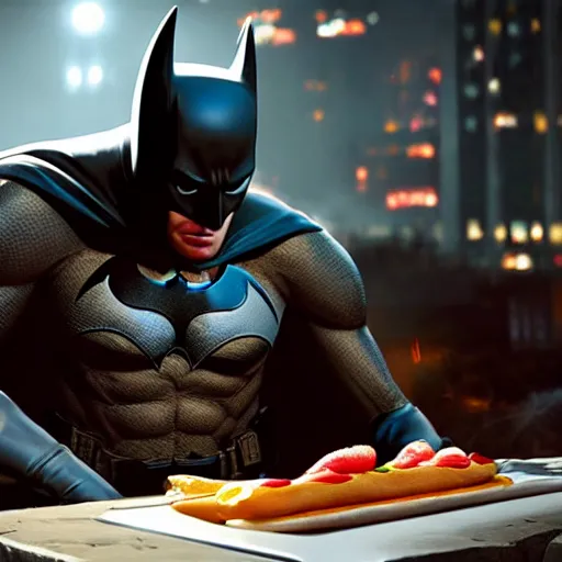 batman eating a hotdog digital art ultra detailed | Stable Diffusion |  OpenArt