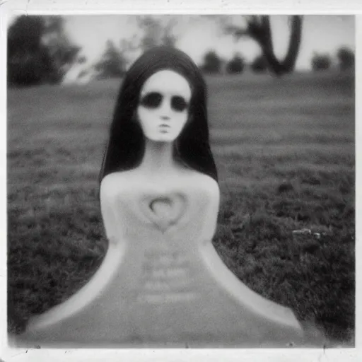 Image similar to gothic girl on graveyard, 8 mm film