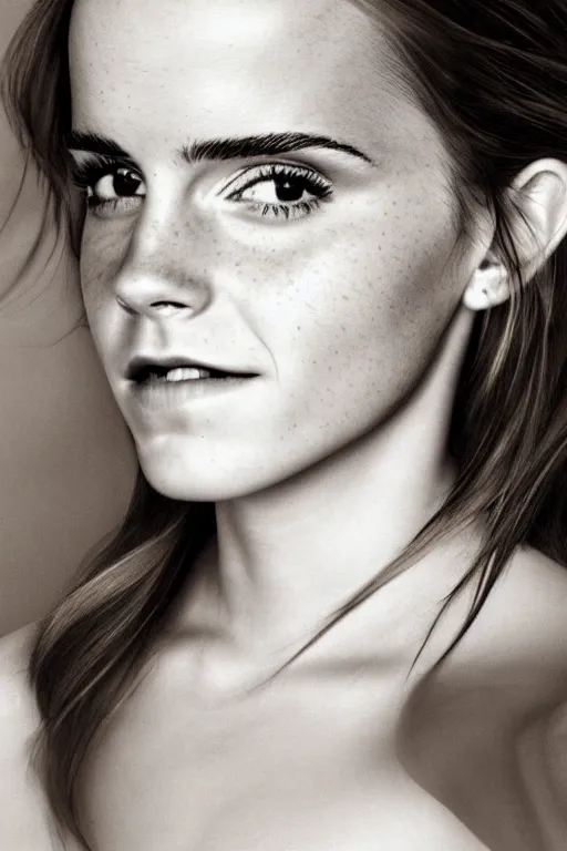 Image similar to portrait of emma watson by petter, intimate, elegant, highly detailed, photorealistic, sharp focus, golden ratio