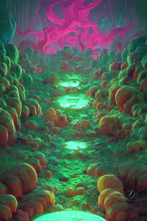 Image similar to roots cactus sushi cristal smurf ghost creature animal sushi cristal very big eye roots cactus elemental flush of force nature micro world fluo fishscale, behance hd by jesper ejsing, by rhads, makoto shinkai and lois van baarle, ilya kuvshinov, rossdraws radiating a glowing aura global illumination ray tracing hdr