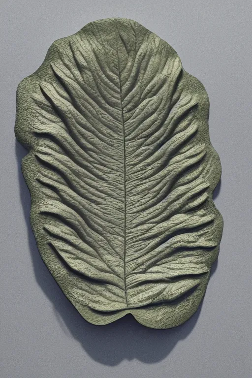 Image similar to 3 d render by daniel arsham of a long melting solid gold lilly pad