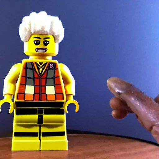 Image similar to morgan freeman as a lego character