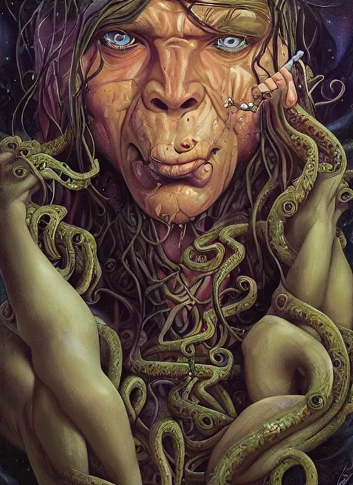 Prompt: lovecraft lovecraftian portrait of tarzan, pixar style, by tristan eaton stanley artgerm and tom bagshaw, dali