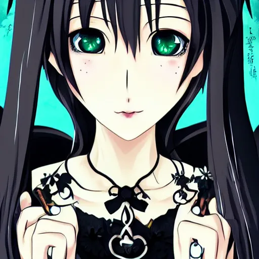 Prompt: beautiful illustration of anime maid, stunning and rich detail, pretty face and eyes. Gothic style, clear and perfect anatomy