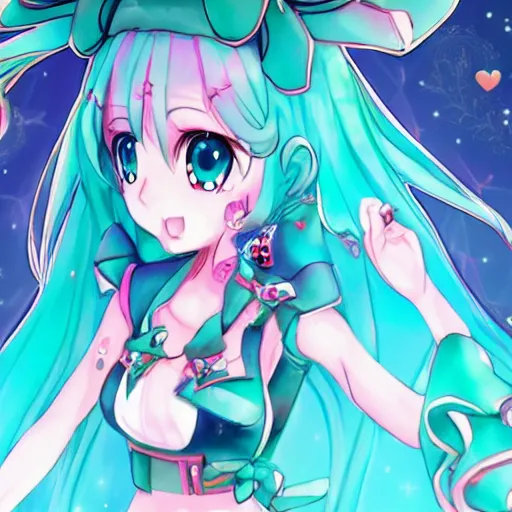 Prompt: vivy, vivy florite eyes song, vivy, diva vivy, vivy florite eyes song anime, anime, trending on artstation, beautiful, colorful, vivy, key-visual, key visual, official media, vivy official media, Hatsune Miku, 4k, very beautiful