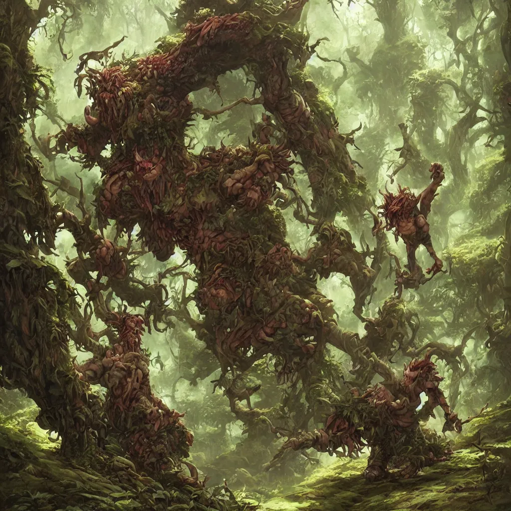 Prompt: a giant troll in the forest, fantasy art by JESPER EJSING. 8k