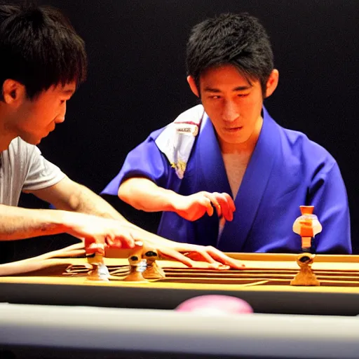 Image similar to benjamin nethnyahu at a japanese go tournament