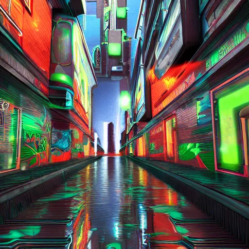 Prompt: retro-futuristic city realistic grafitti utopia photorealism rain reflection cyber ,8k