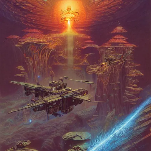 Prompt: point omega, bao pnan, tim hildebrandt, wayne barlow, bruce pennington, donato giancola, larry elmore