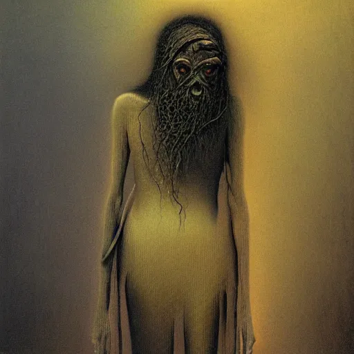 Image similar to A Character by Zdzisław Beksiński