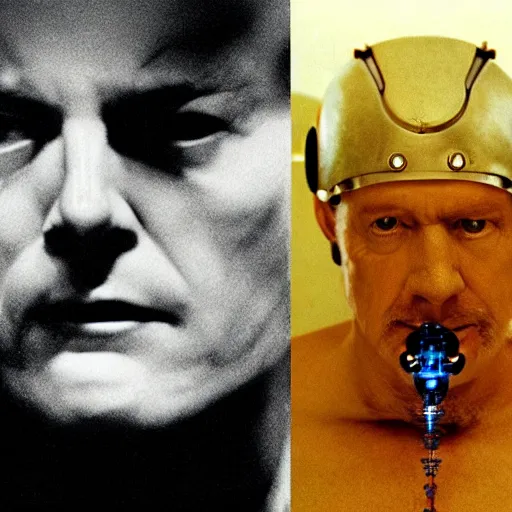Prompt: movie still of a cyborg, cinematic composition, cinematic light, by alejandro jodorowsky, by david lynch, by ridley scott