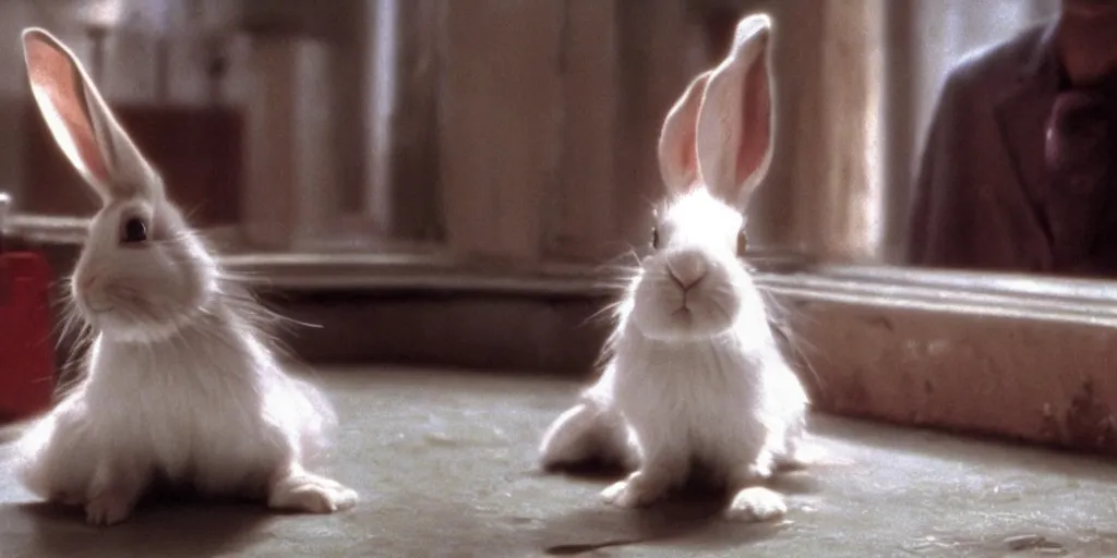 Image similar to a rabbit in the movie cinema paradiso, screenshot