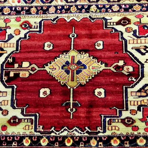 Image similar to closeup photo persian rug with kiwi fruits ornament