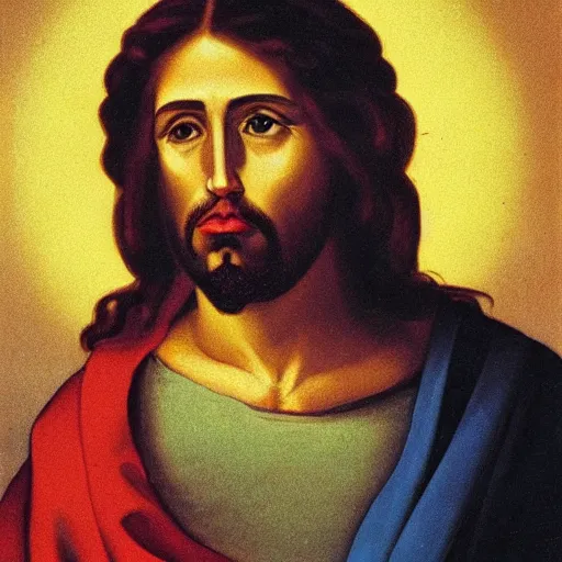 Prompt: portrait of jesus christ corrupted by evil