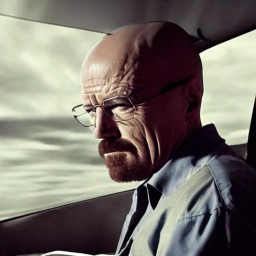 Prompt: still of a breaking bad episode where walter white is trapped in outer space, cinematic