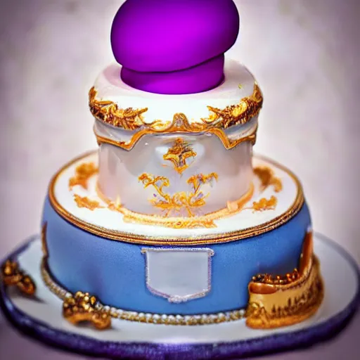 Prompt: high resolution photo of a cinderella cake, michelin star, very tasty, food photography, instagram, trending