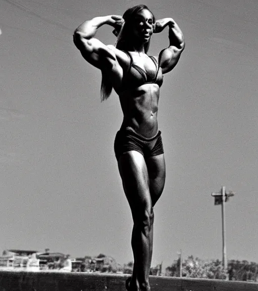 prompthunt: gigachad as woman, full body photo, Ernest Khalimov,  bodybuilder, black and white photograph