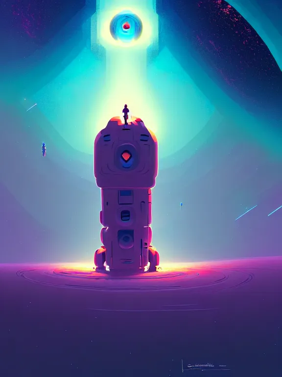 Prompt: robotic expedition of star birth by christopher balaskas and anton fadeev and dan mumford and beeple and norman rockwell, asymmetrical!!, asymmetry!!, hyperrealistic, high contrast, intricate details, ultra detailed, space, nebula, sharp focus, astronomy, science, crisp edges, sharp edges, hdr, mist, reflections