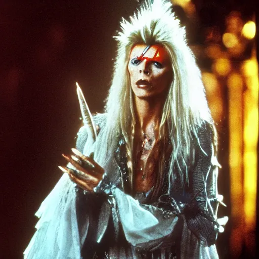 Prompt: david bowie as the goblin king
