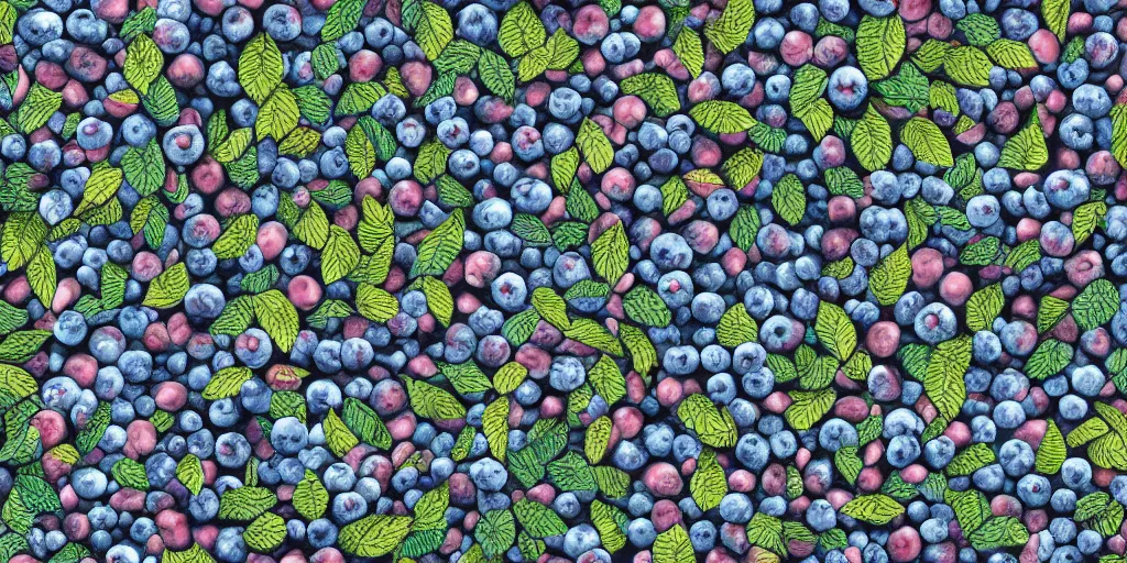 Prompt: artistic medium close-up stylized 3D render of blueberry bushes in a forest. Digital art. Rustic. Nordic. 4K. Trending on artstation. Leafy. Extremely detailed. Nature. Artistic. Wild.