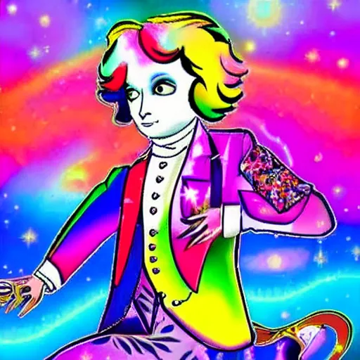 Prompt: Lisa Frank and Mozart collaboration