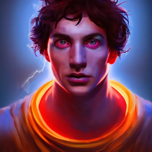 Image similar to portrait of Zagreus, studio lightning, bright colors, intricate, masterpiece, photorealistic, hiperrealistic, sharp focus, high contrast, Artstation HQ, DeviantArt trending, 4k UHD, Unreal Engine 5