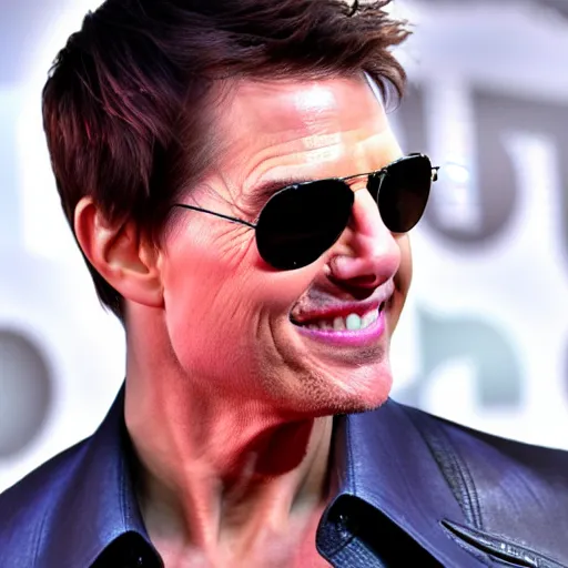 Prompt: tom cruise has cotton candy, 4k realistic photo